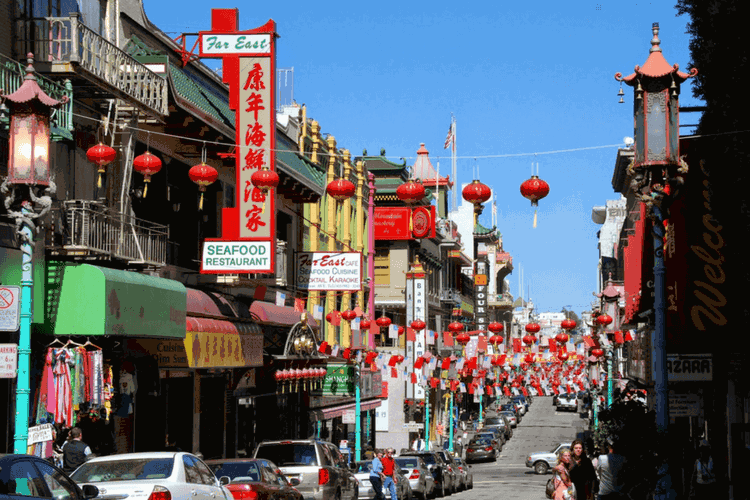 Streets of the oldest Chinatown, San Francisco