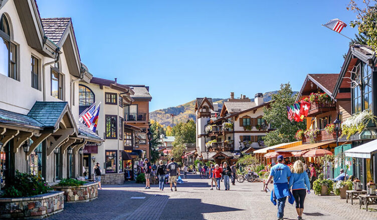 Scenic view of a village in Colorado, USA