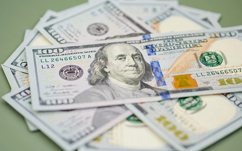 Economic money concept with close-up cash