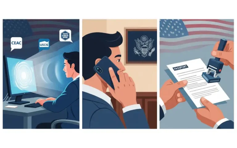 Man tracking US visa status online