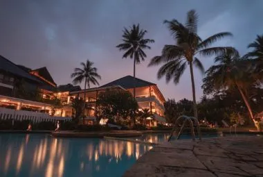 Palm Trees at Night near Resort